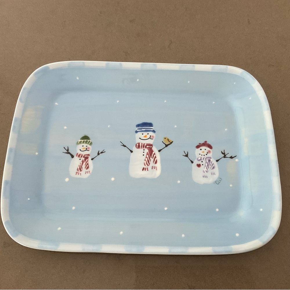 ☃️Hartstone “Snow People” Platter Vintage Stoneware